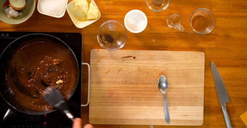 Филе-миньон с шоколадным соусом