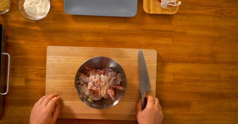 Пельмени с мясом и креветками