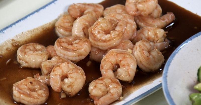 Креветки жареные с наршарабом