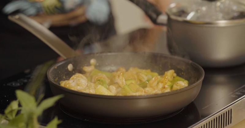 Хрустящие кабачки с креветками