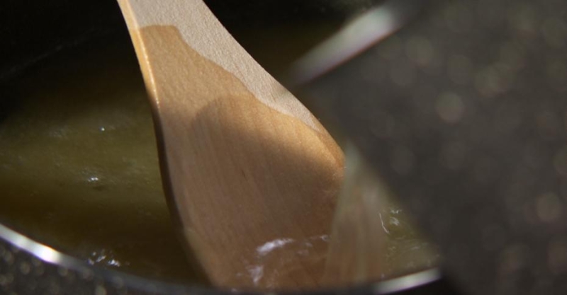 Куриный мильфей с полентой