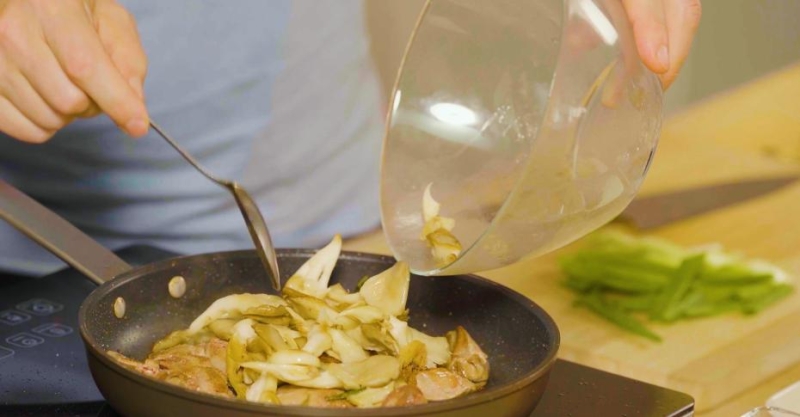 Вёшенки с печёнкой