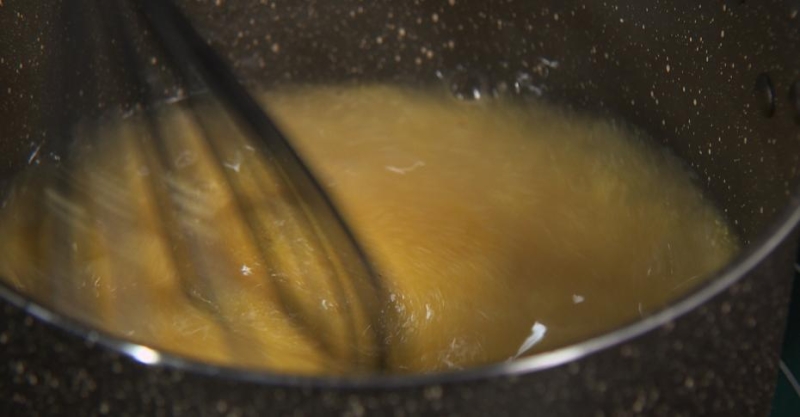 Куриный мильфей с полентой