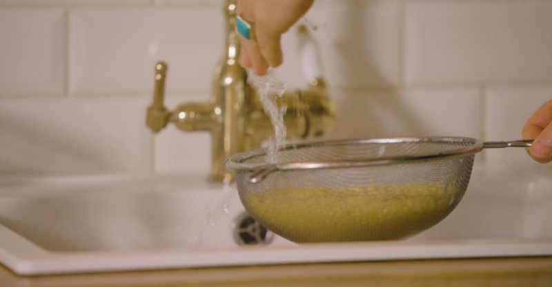 Птитим с копчёной грудинкой и адыгейским сыром