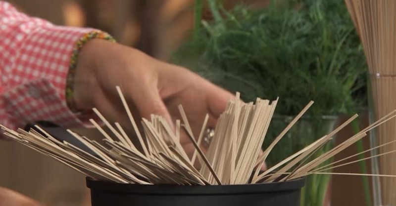 Филе лосося в апельсиновой глазури с гречневой лапшой