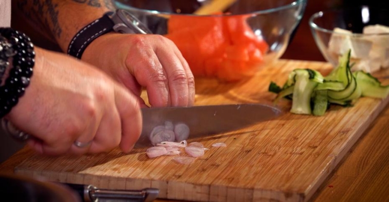 Салат с фетой и арбузом