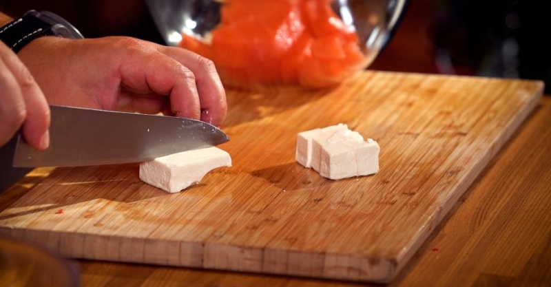 Салат с фетой и арбузом