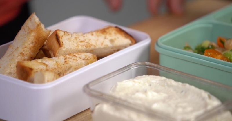 Крем четыре сыра с гренками