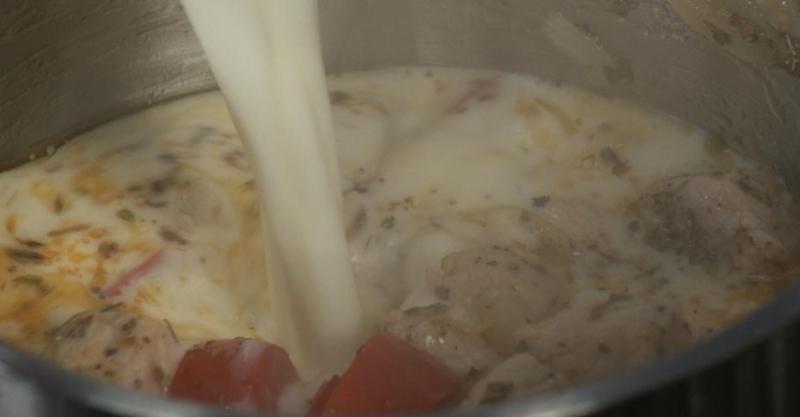 Свинина и капуста тушёная с чечевицей