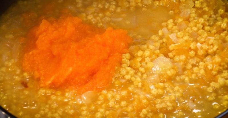 Звёздочки с тыквой, лисичками и лососем